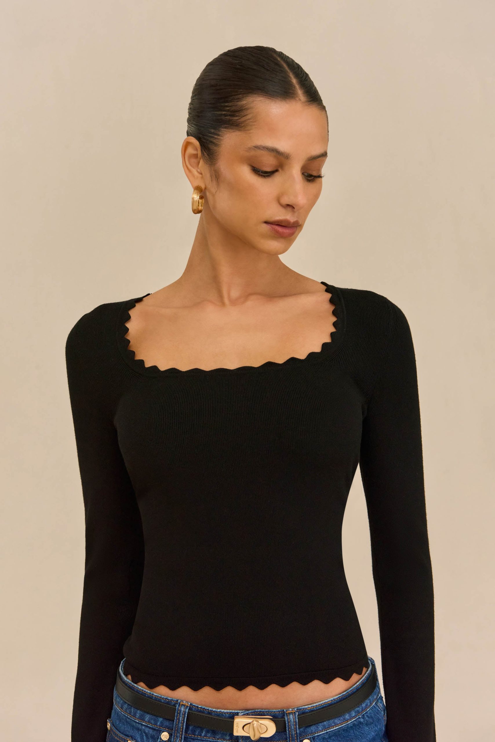 JEAN KNIT TOP